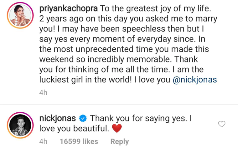 Ник Джонас към Приянка Чопра: "Бих могъл да се взирам в очите ти завинаги"