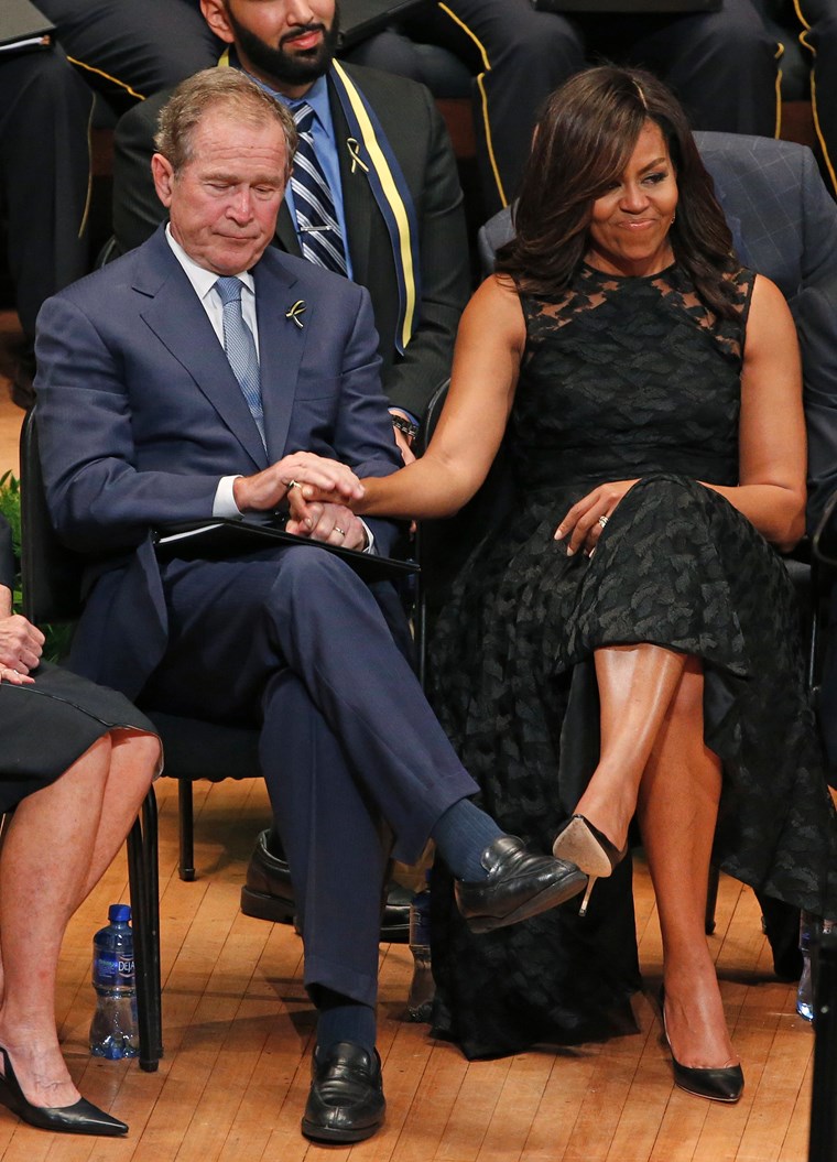 Мишел Обама и Джордж Буш – едно необикновено приятелство