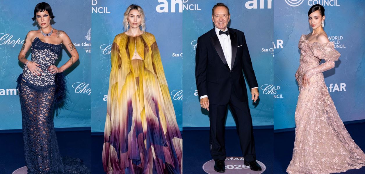 Синият килим на amfAR Gala Venice 2025 прикова погледите
