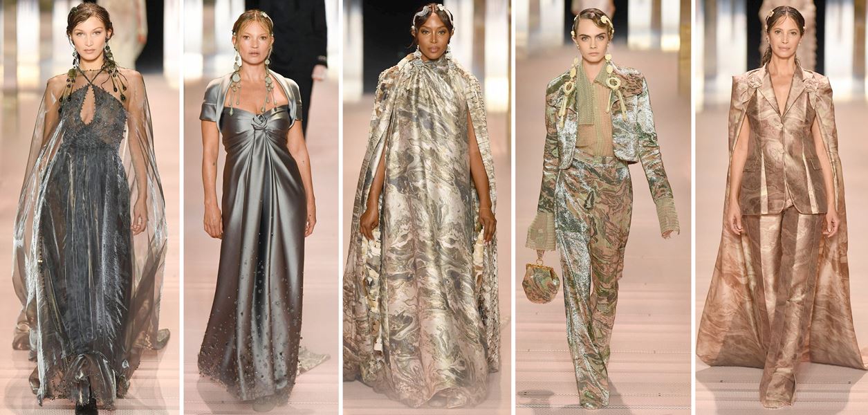 Кристи Търлингтън, Наоми Кембъл и Кейт Мос по котешката пътека на Fendi