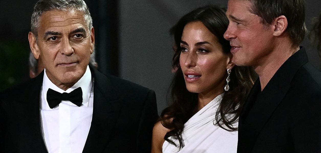 Брад Пит и Джордж Клуни с половините си във Венеция