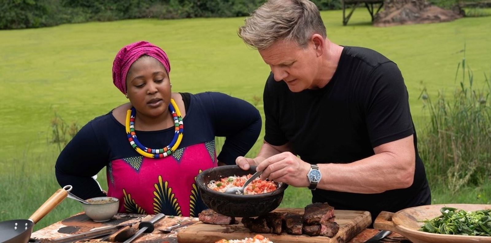 Телешки стекове с кафе, люти чушки и сос чимичури