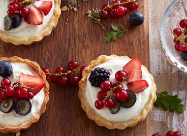 Домашни тарталети с маскарпоне и плодове