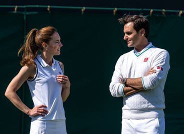 Кейт Мидълтън е звезда на корта с Роджър Федерер