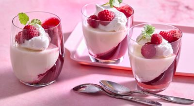 Панакота с малиново желе