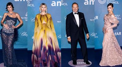 Синият килим на amfAR Gala Venice 2025 прикова погледите